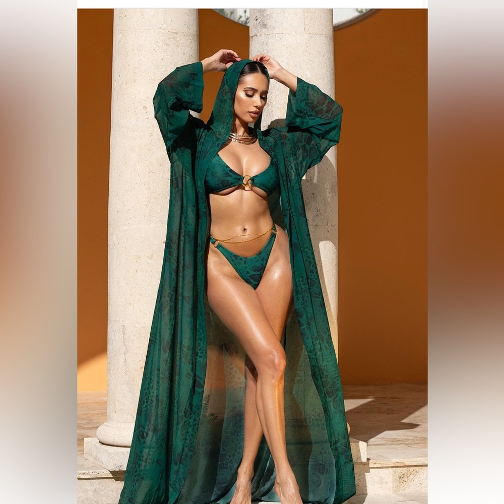 Matte Elegant Green Swim Cover-Up